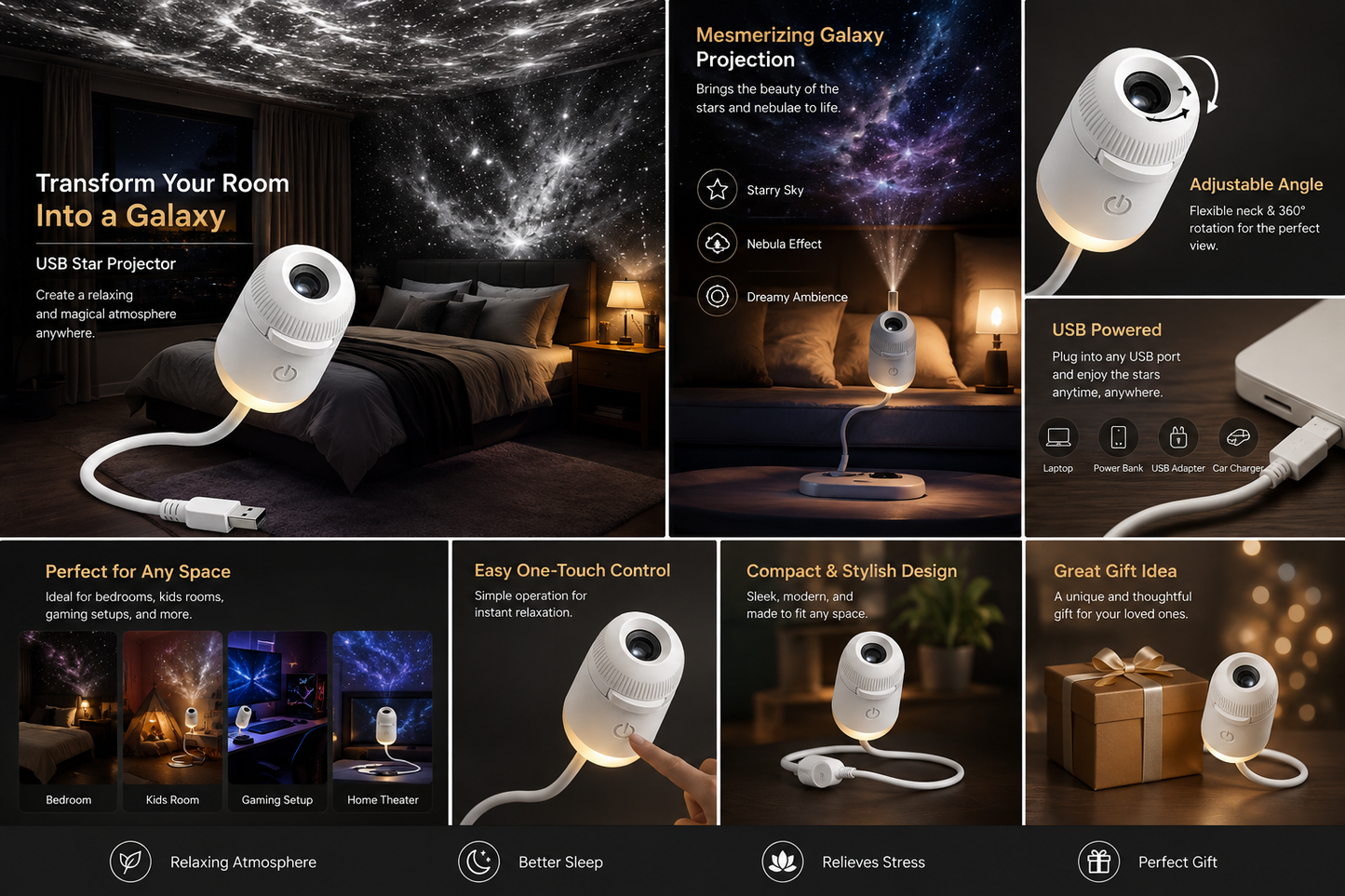 Galaxy Starry Night Projector